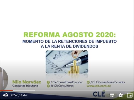 Momento de Retenciones Impuesto a la Renta de Dividendos Ecuador