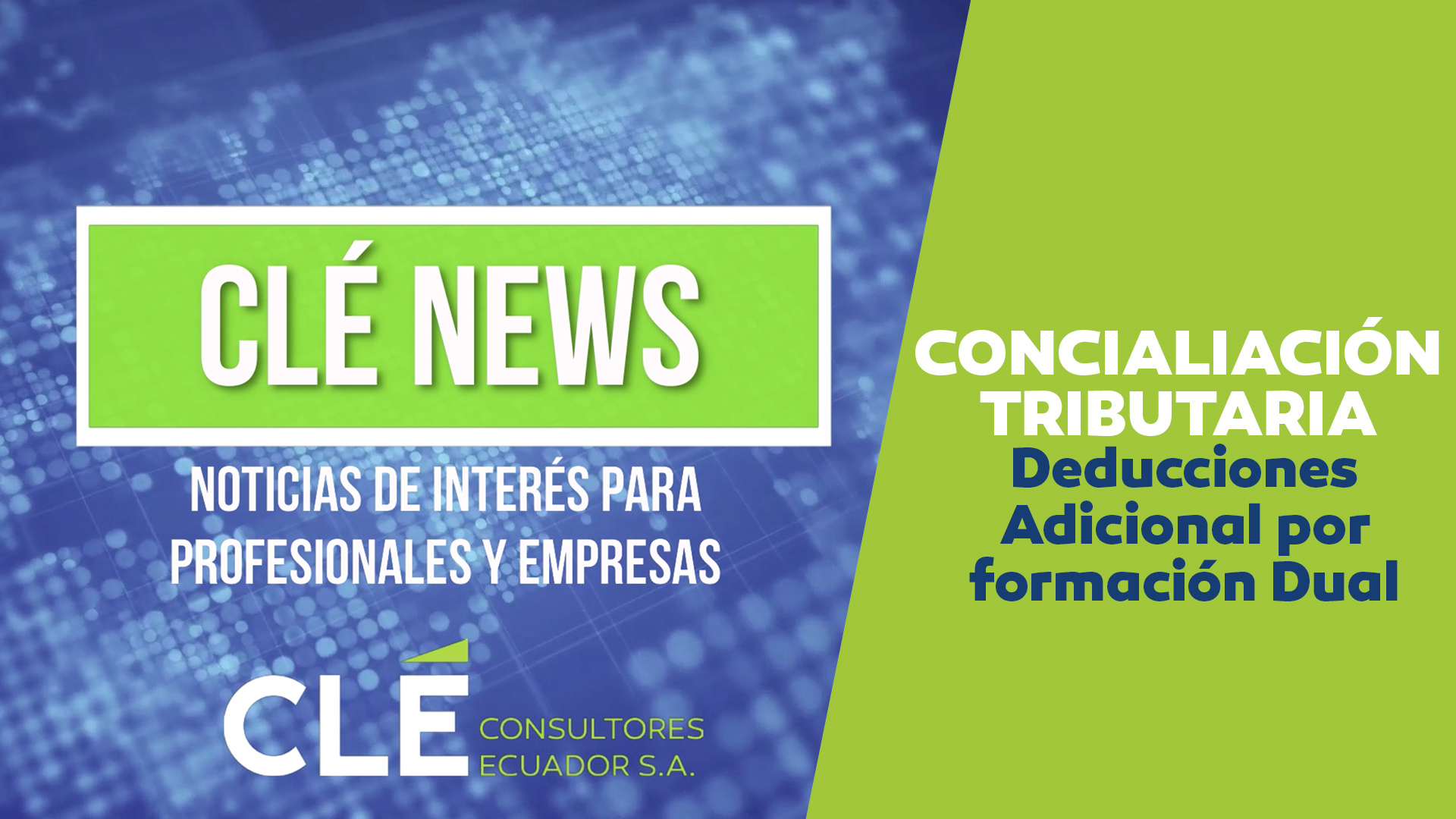 Cle-News-Conciliacion-Tributaria-Deducciones adicionales por formacion dual-Portada